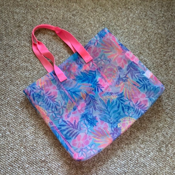🌺Last One!🌺 NWT Lilly Pulitzer Oversized Mesh Beach/Shopper Tote - Picture 3 of 13
